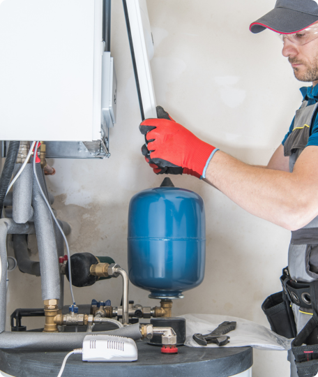 Professional gas engineer working